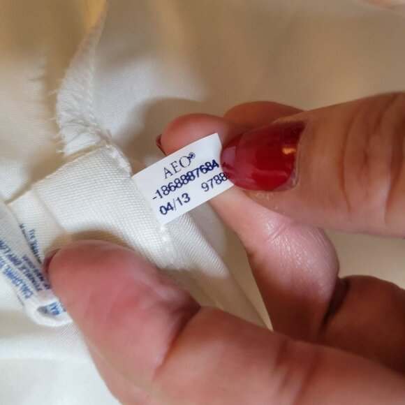 American Eagle Outfitters Ivory Color Skater Dress with Chiffon Eyelet - Picture 11 of 13